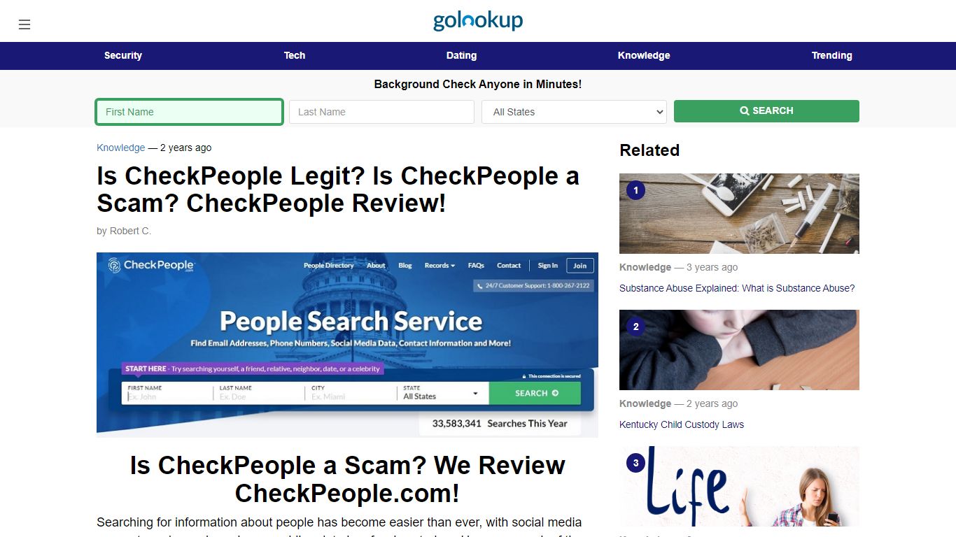 Is CheckPeople Legit? Is CheckPeople a Scam? CheckPeople Review! - GoLookUp